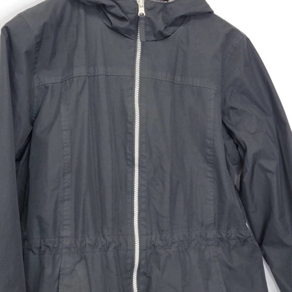 UNBRANDED Reversible Black Rain material to Gray fuzzy material hooded zip up - Picture 5 of 16